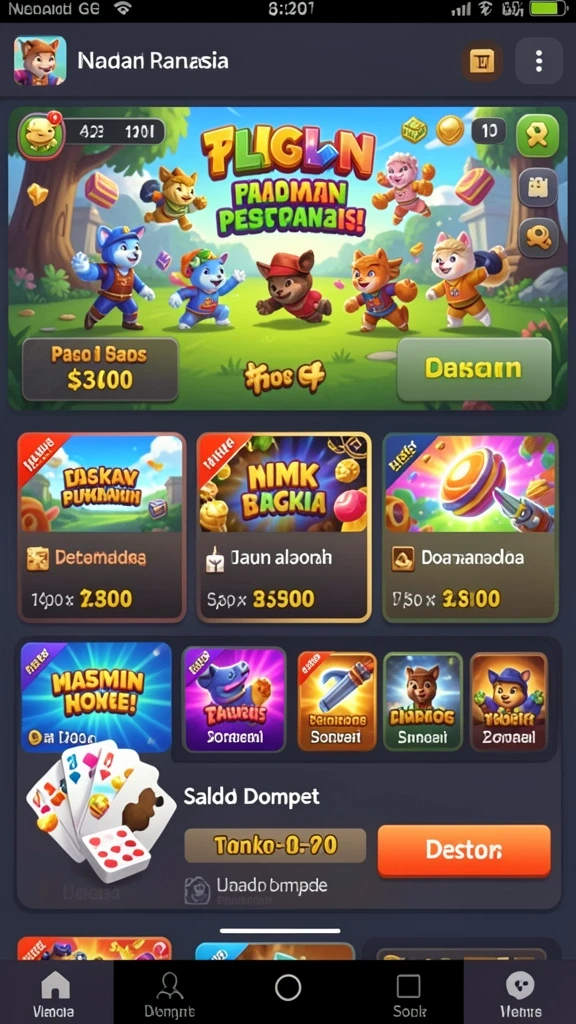 Screenshot menunjukkan antarmuka permainan yang menarik.