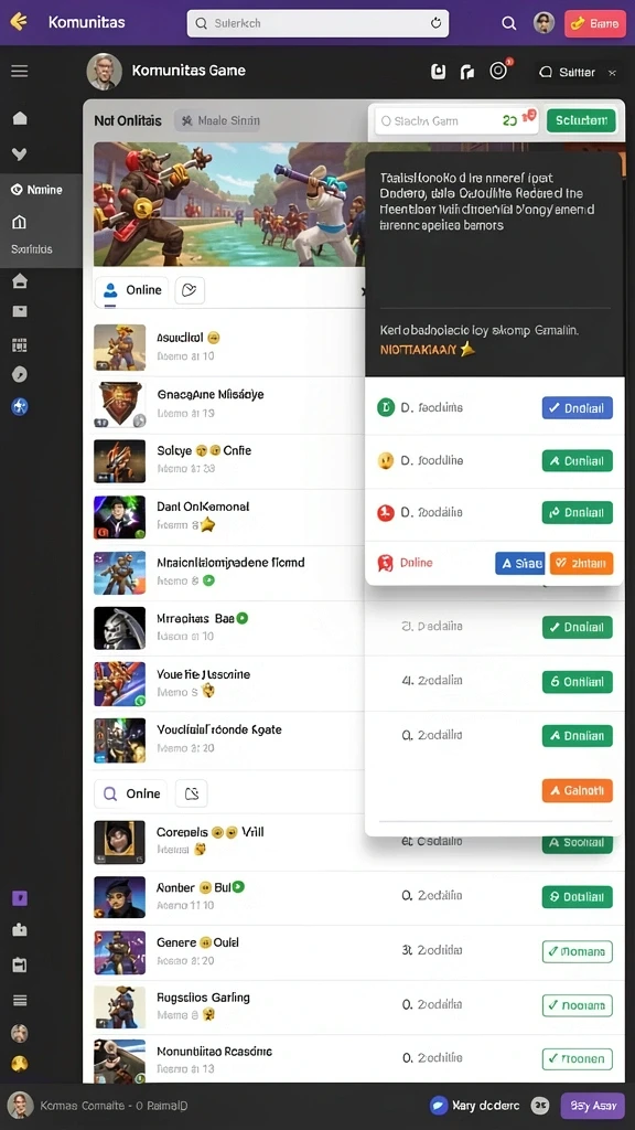 Tangkapan layar fitur sosial di dalam game yang memudahkan interaksi.